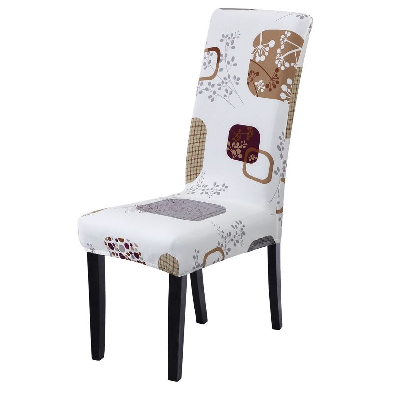 1 Pc Polyester Spandex Stretchy Removable Washable Dining Chair Slipcovers Multicolored  - PiccoCasa