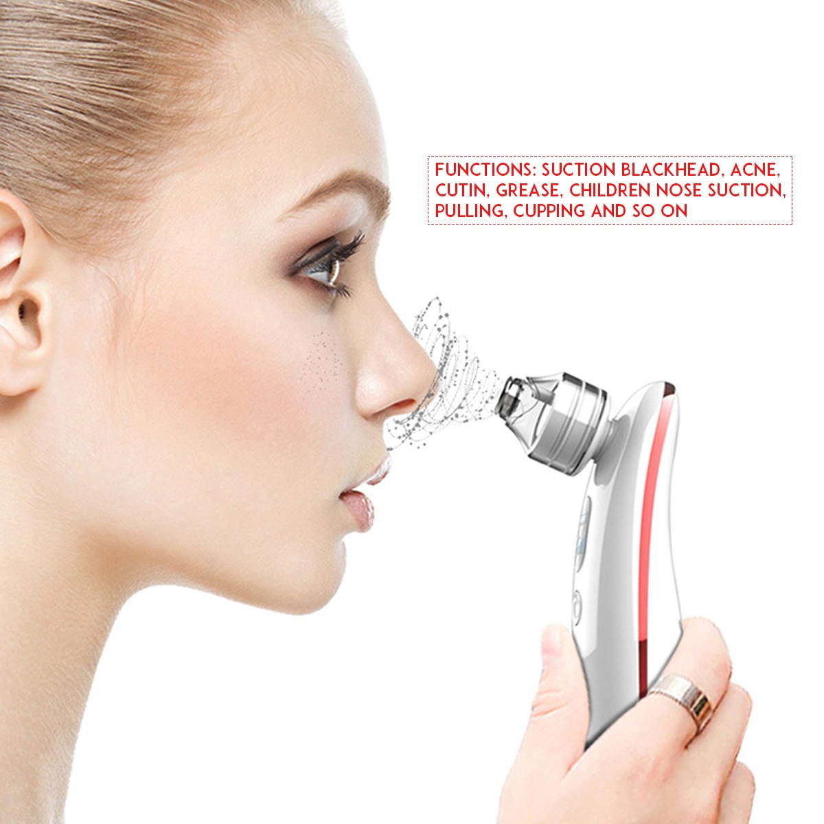 All-in-one Blackhead Skin Cleaner LCD Display Baby Nasal Aspirator For Cleaning-Basic Edition/Rose Red