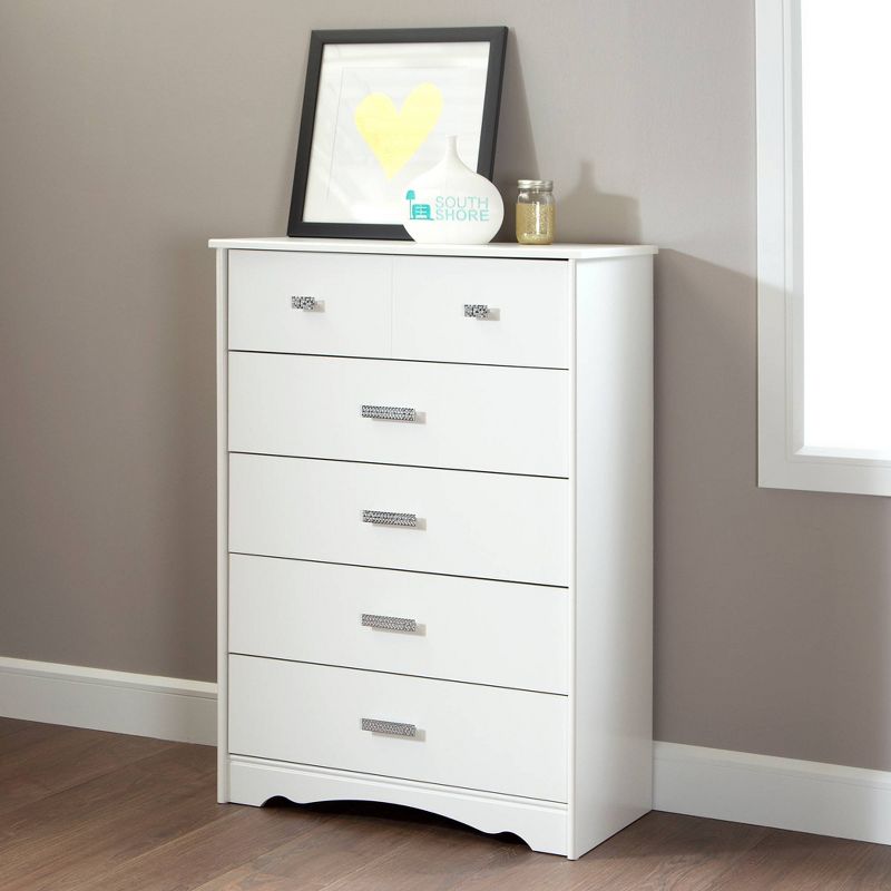 Tiara 5-Drawer Chest  Pure White  - South Shore
