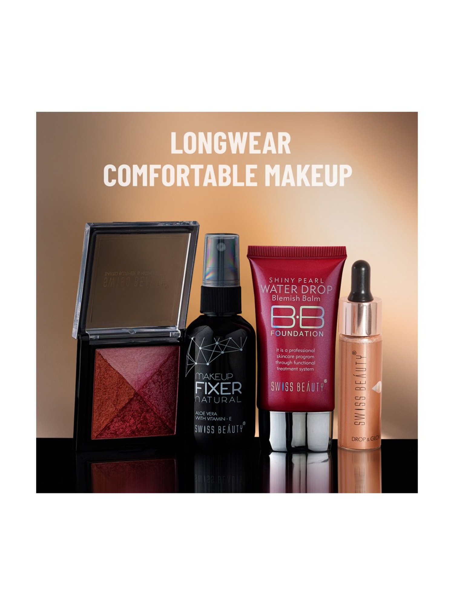 SWISS BEAUTY Drop & Glow Liquid Highlighter Illuminator Gold - 18 ml