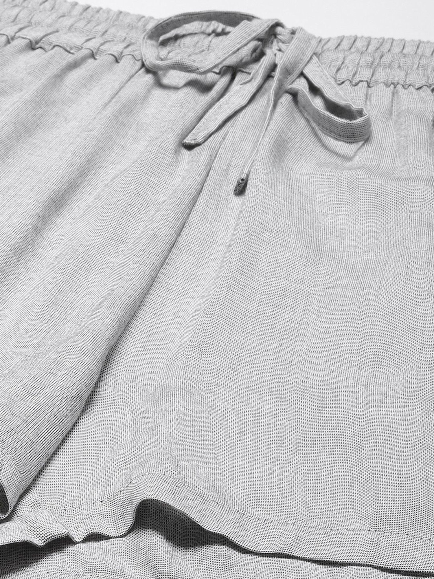 Prakrti Grey V Neck Top Shorts Set