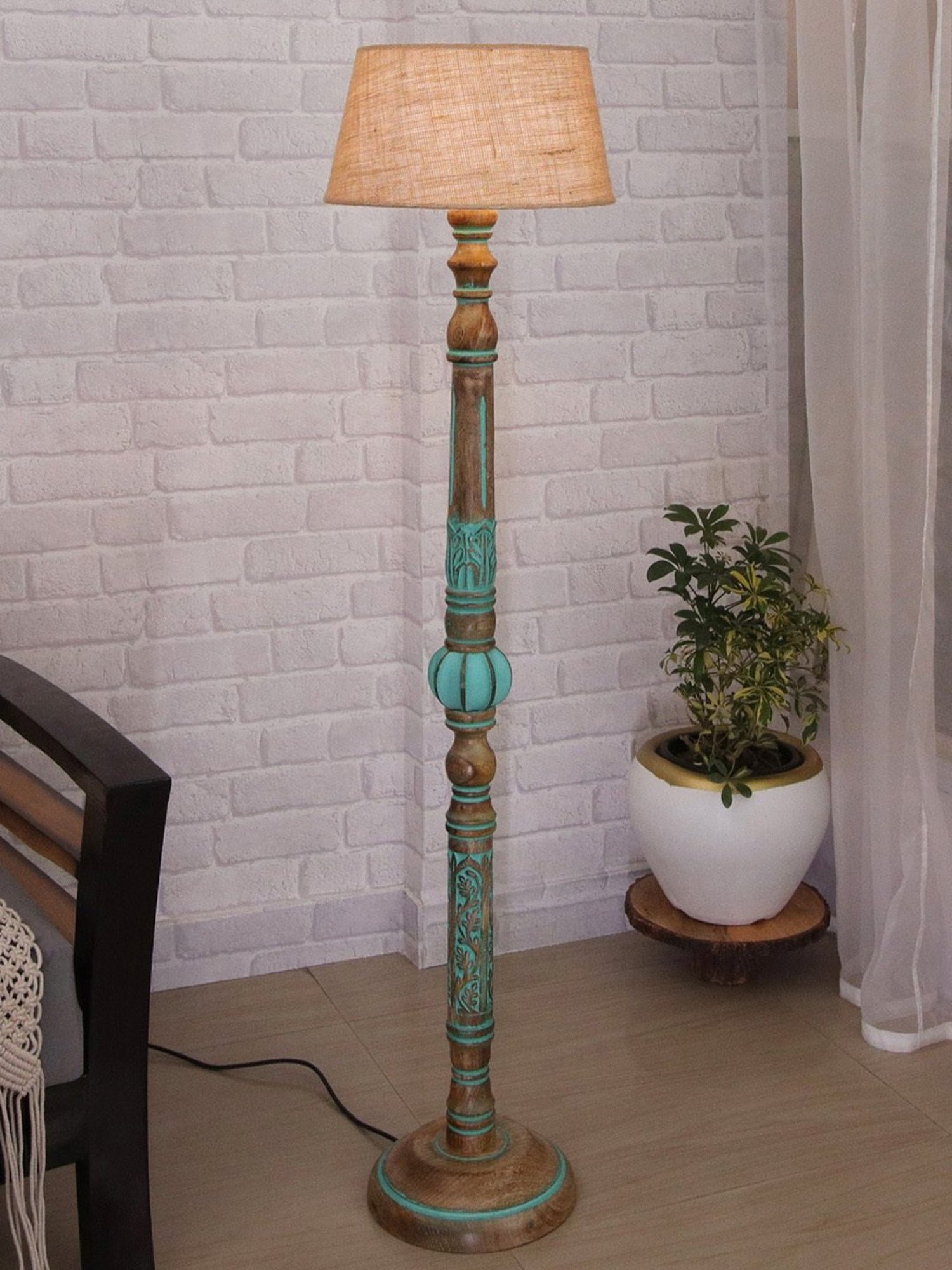 64" x 8.9" x 10.5" Smart Light Full Spectrum Floor Lamp (Includes LED Light Bulb) White - Verilux