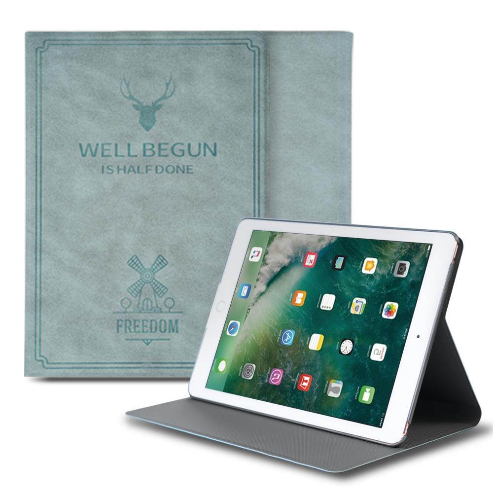 Ringke Smart Cover Design Leather Stand Case Compatible for iPad Pro 2017 (10.5") Lightweight Tablet Stand with Smart Cover Feature - Blue