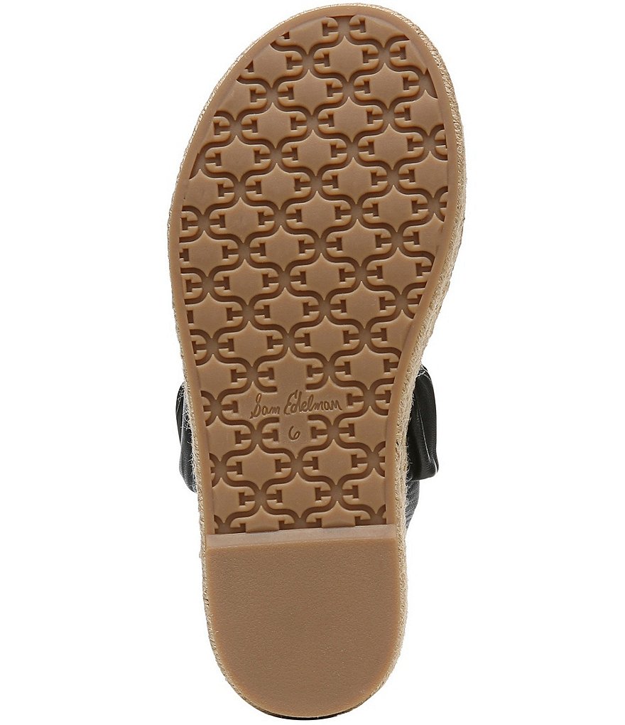 Sam Edelman Kerin Ruched Leather Espadrille Platform Sandals