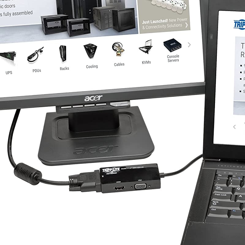 Keyspan Mini DisplayPort to VGADVIHDMI AllinOne DP 12 Converter Adapter Thunderbolt 1 2 Compatible 4K HDMI 30Hz Black P13706NHDV4K