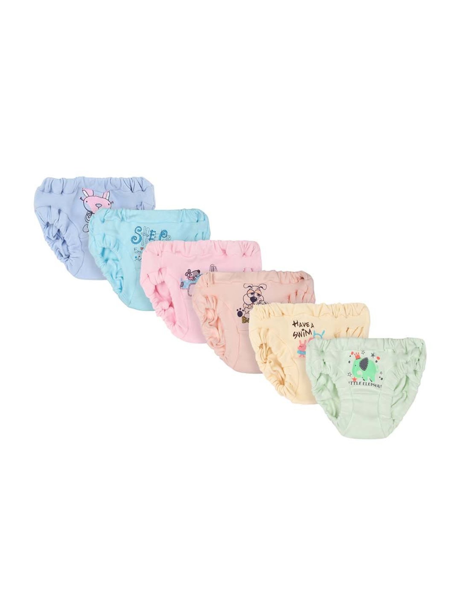 D'chica Kids Multicolor Cotton Printed Panties - Pack of 6