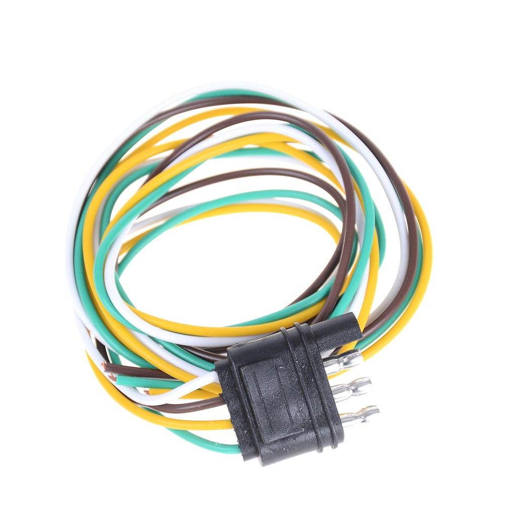 1Pcs Trailer Light Wiring Harness Extension 4 Pin Plug 18 AWG Flat Wire Connector Trailer Male Plug