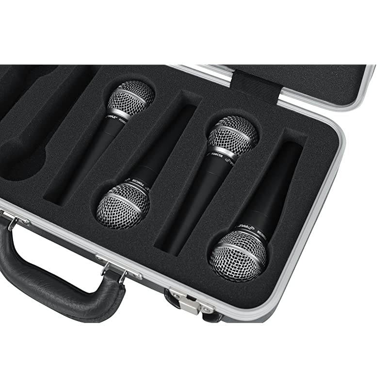 Cases Microphone Hard Case with Foam Drops for Up to (4) Wired Microphones (GM-6-PE)