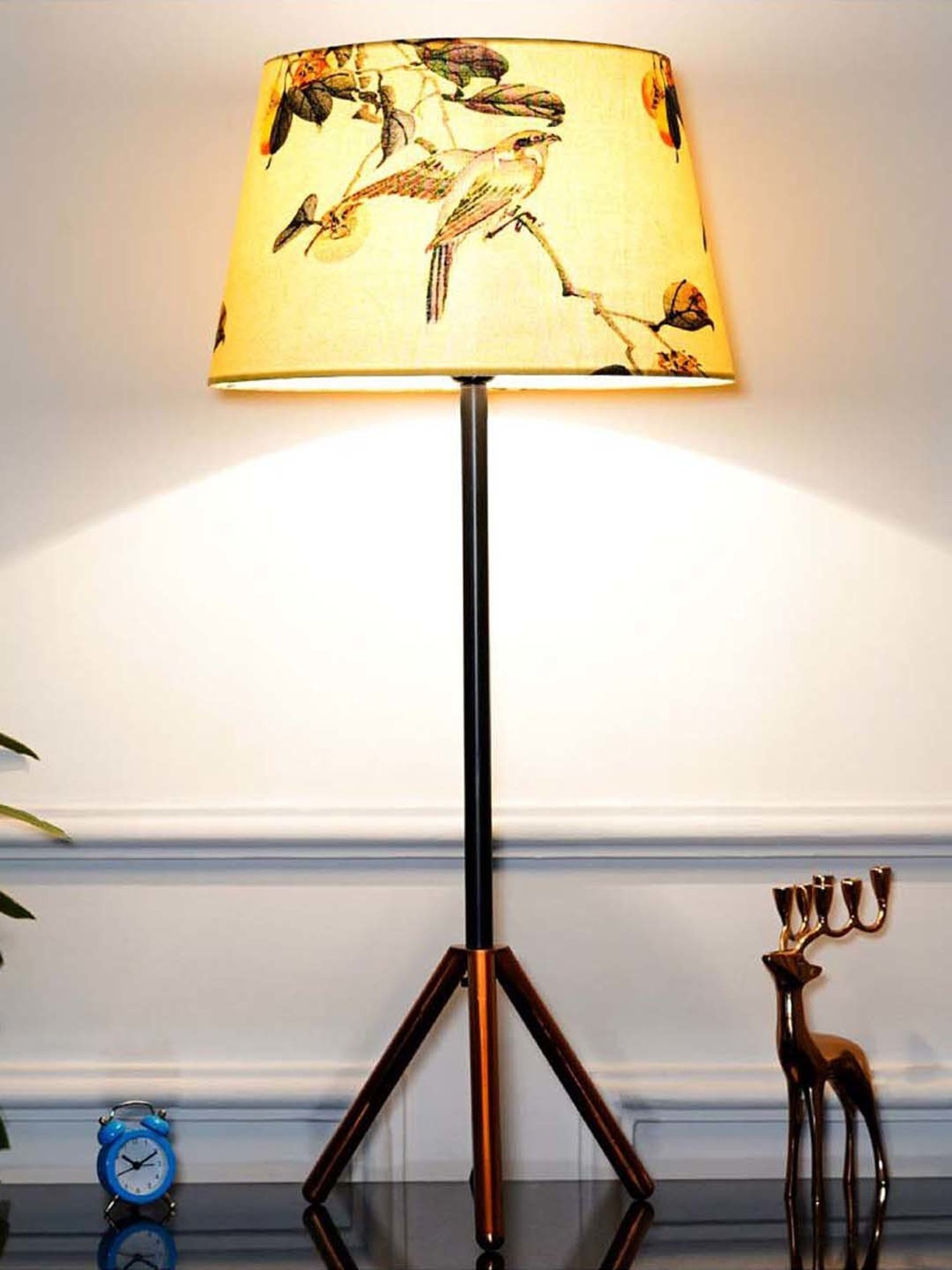 Kapoor Lamp Shades Black & Copper Metal Mizuko Table Lamp With Linen Shade