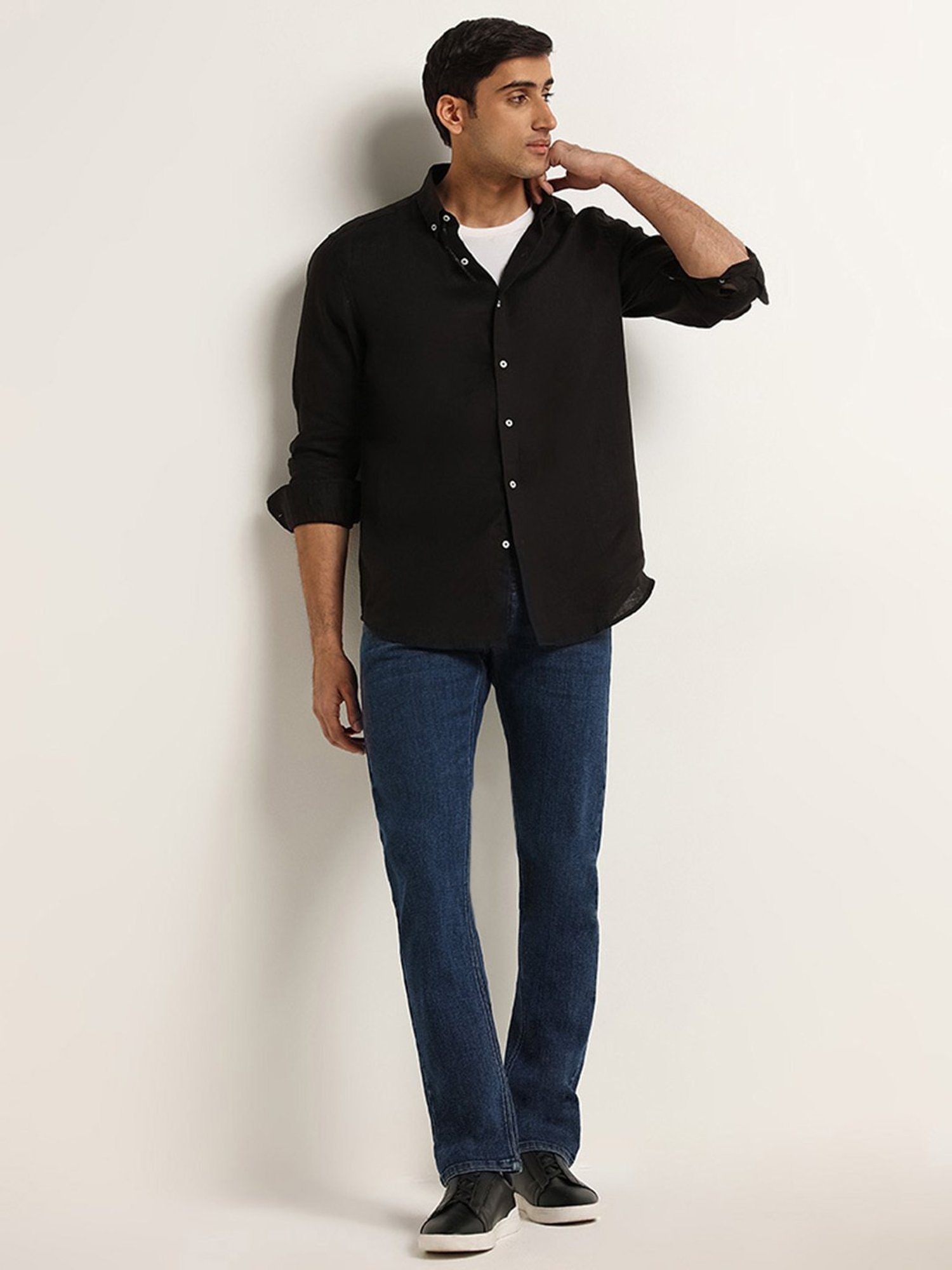 Ascot by Westside Dark Blue Relaxed Fit Mid Rise Jeans