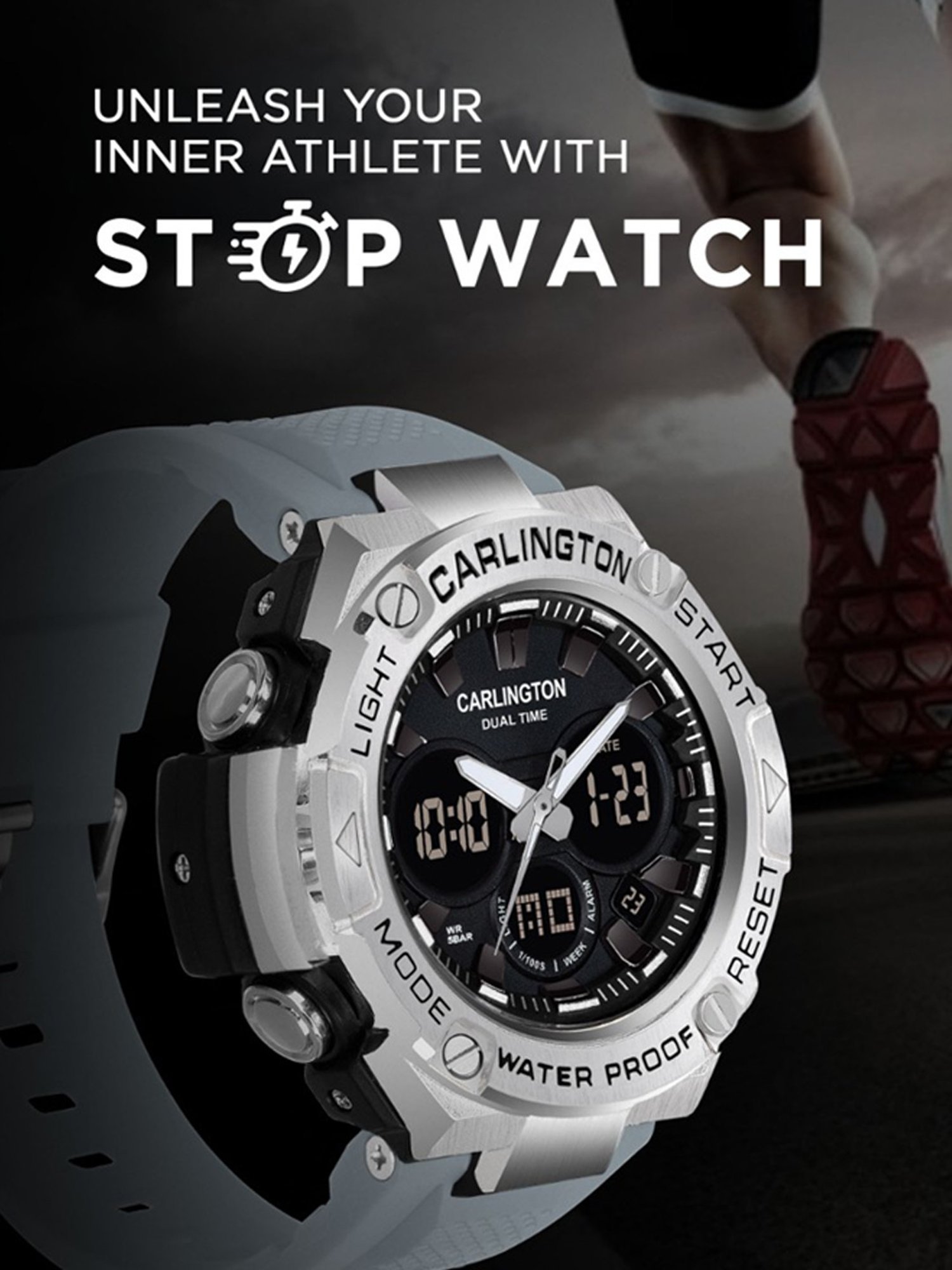 Carlington Endurance 9107 Grey Chronograph Watch for Men