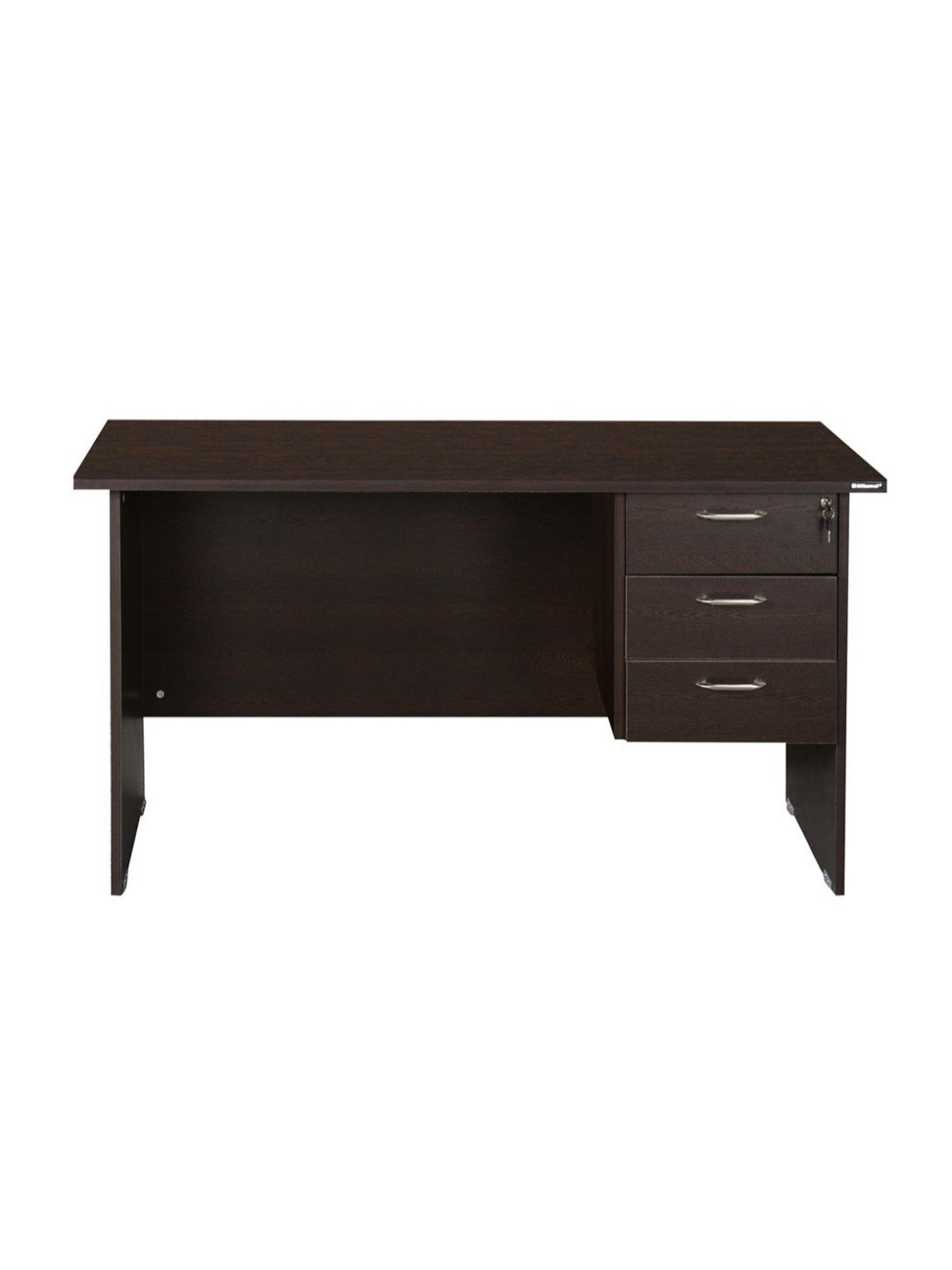 Nilkamal Maximus Black Engineered Wood Office Table with 3 Drawers