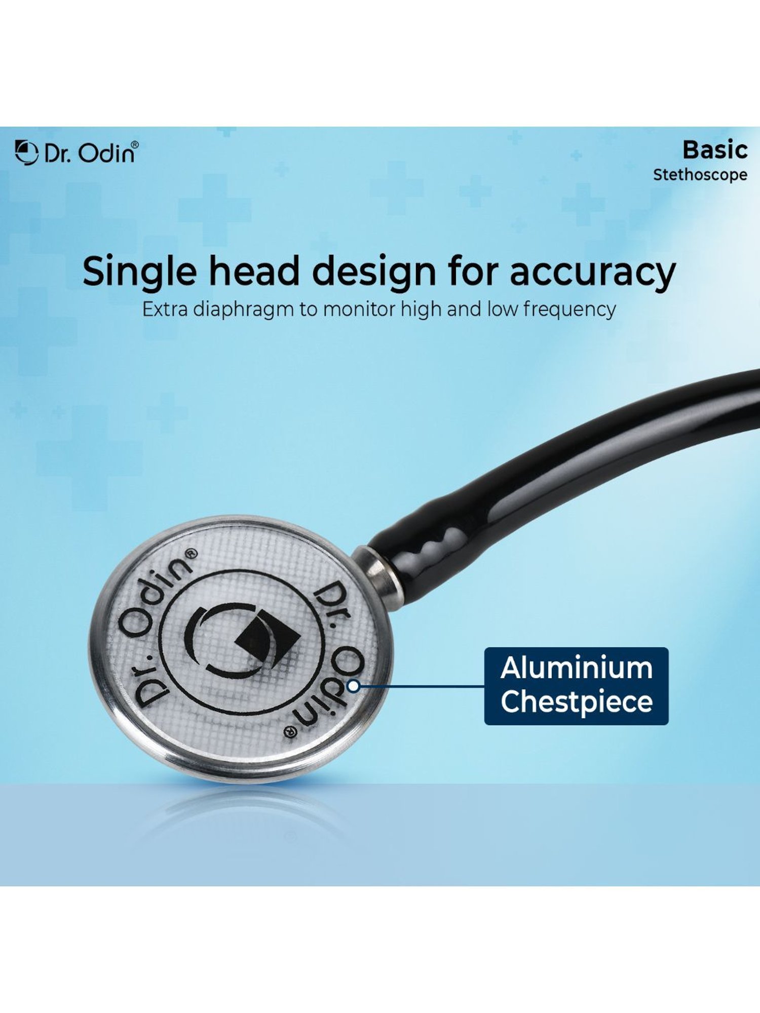 Dr. Odin Basic Brass Frame Stethoscope (Black)
