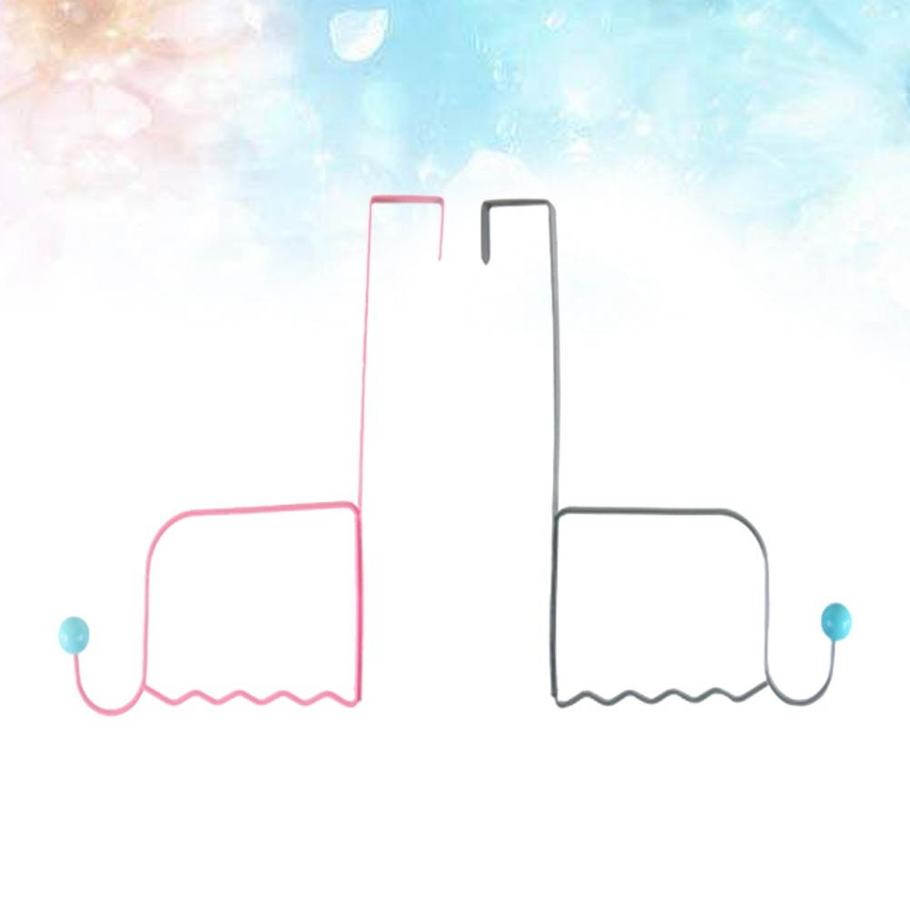 2pcs Ceramic Bead Towel Clothing Hanging Rack Iron Over Door Storage Racks Hat Bag Holder With Hooks Household Storage Organizer (Assorted Colors)