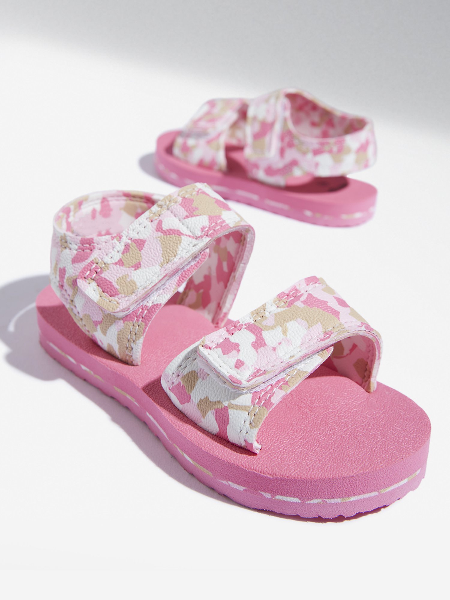 Yellow by Westside Pink Camouflage Design Sandals