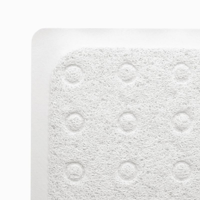 17"x29" Skid-Resistant Ultimate Loofah Tub Mat White - Zenna Home