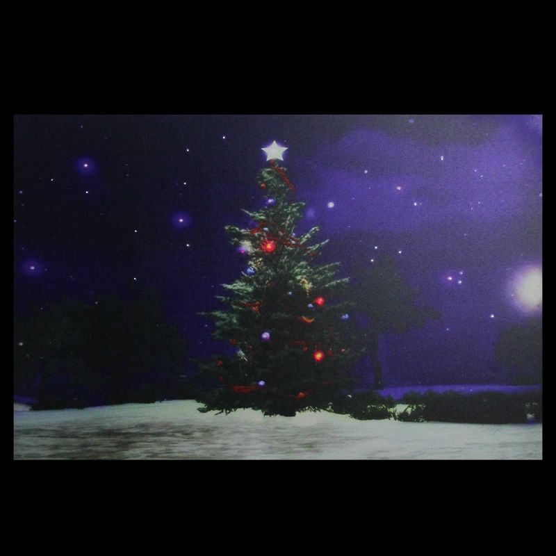 Northlight Fiber Optic and LED Lighted Color Changing Christmas Tree Canvas Wall Art 23.5" x 15.5"