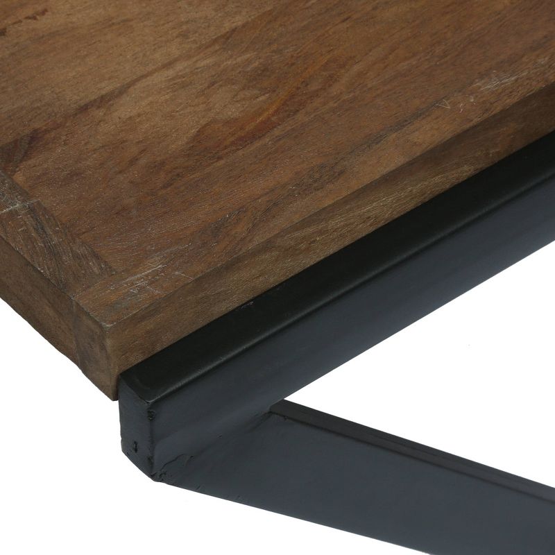 Titeca Modern Industrial Handcrafted Mango Wood Coffee Table Dark Brown/Black - Christopher Knight Home