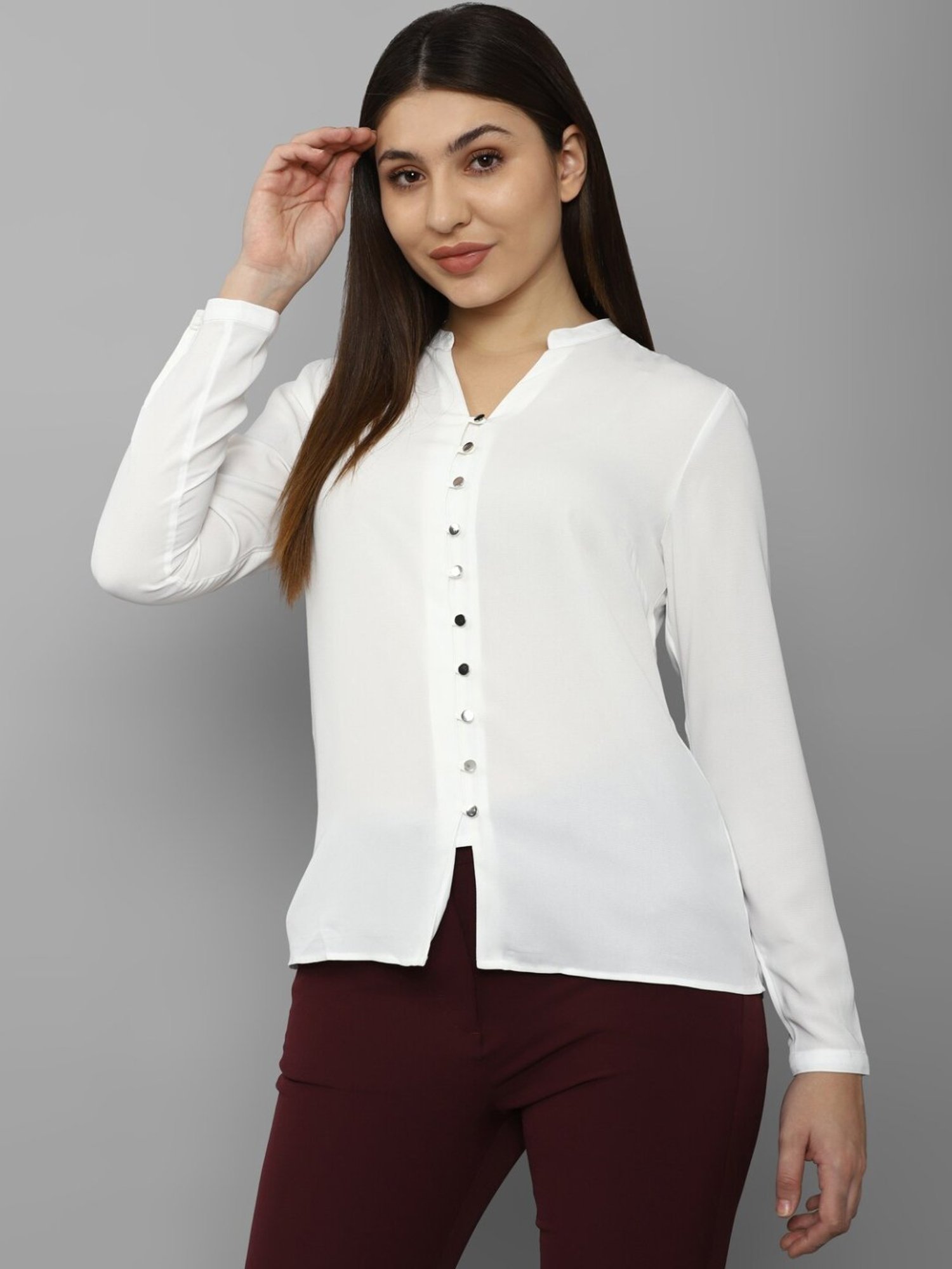 Allen Solly White Regular Fit Top