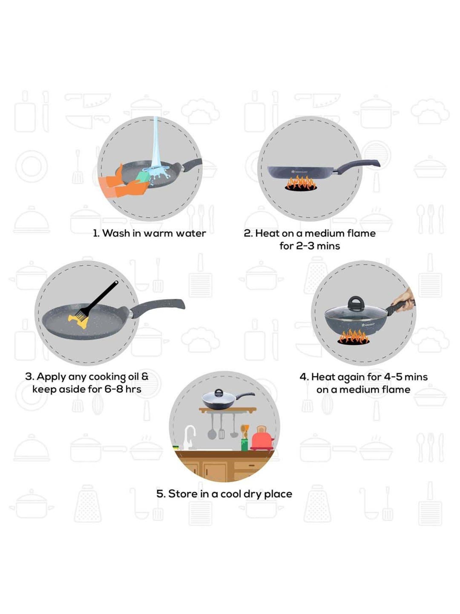 Wonderchef Granite Non-stick 4 Piece Cookware Set