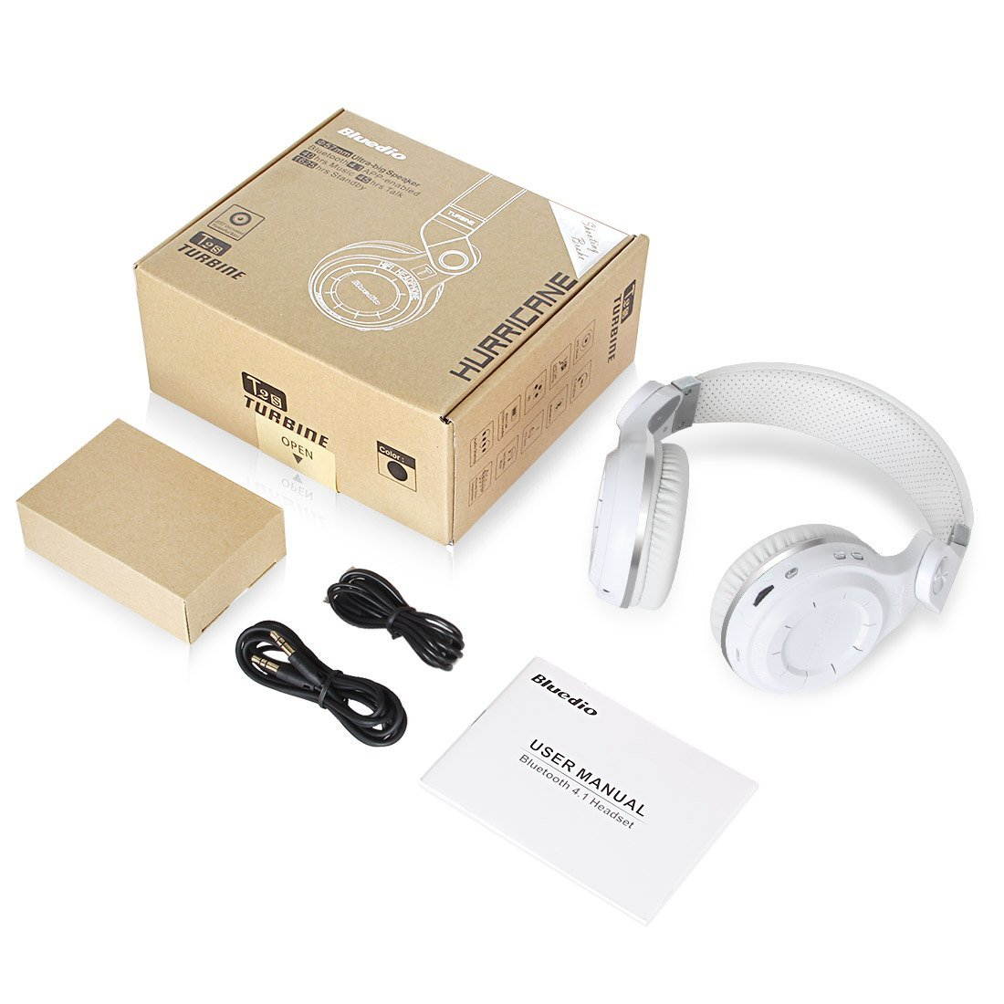 Bluedio T2s Turbine Bluetooth Wireless Stereo Headphones with Microphone 57mm Drivers Rotary Folding(Red)