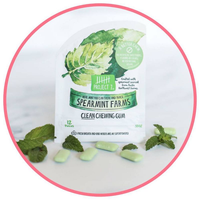 Project 7 Spearmint Farms Natural Gum - 0.53oz