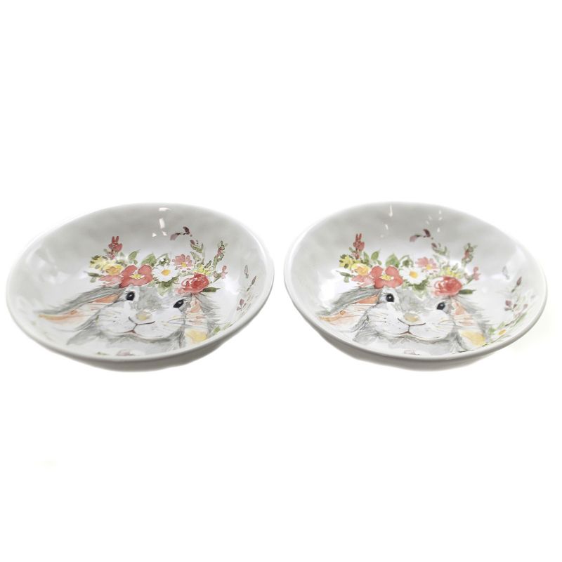 Tabletop 9.0" Sweet Bunny Vegetable Bowls S/2 Easter Floral Lop Eared Certified International  -  Serving Bowls