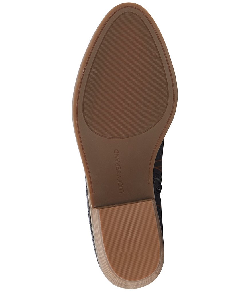 Lucky Brand Feyan Perforated Leather Block Heel Booties
