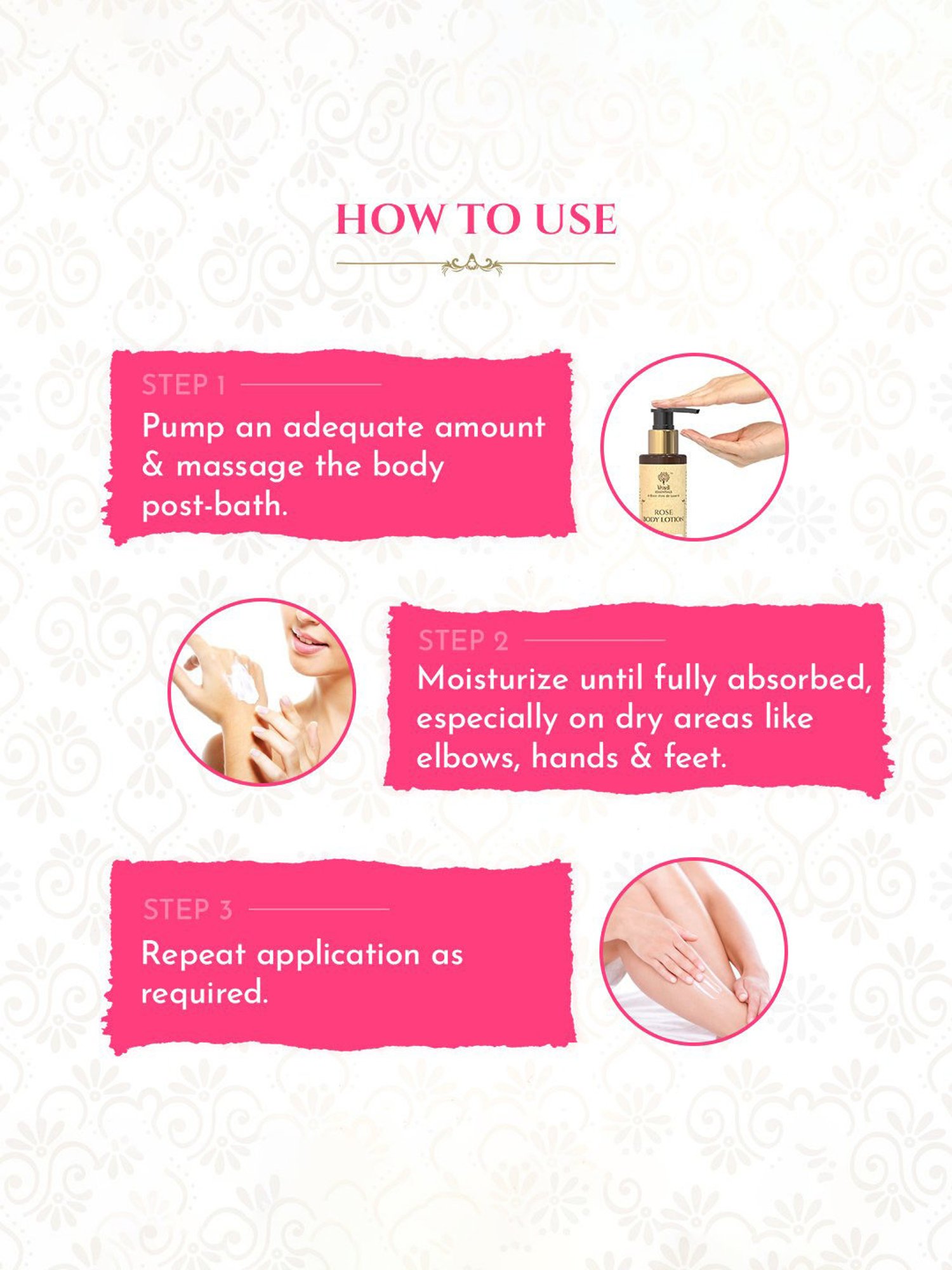 Khadi Essentials Rose Body Lotion with Milk & Shea Helps in Deep Nourishment - 200 ml