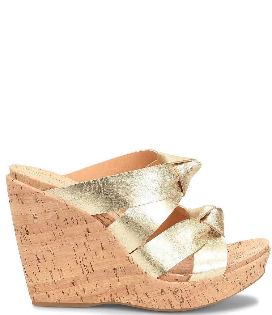 Kork-Ease Sammi Leather Knot Cork Wedge Sandals