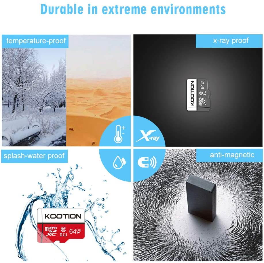 High Speed Memory Card, 64GB Micro SD Card Class 10 TF Card UHS-1 MicroSDXC Memory Card, U1, C10, High-Speed 64GB TF Card for Smartphone Bluetooth Speaker Drone Camera PC VR