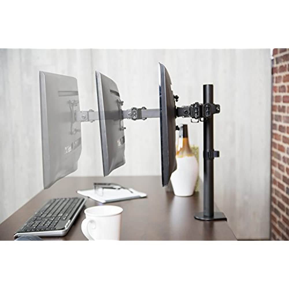 VIVO Full Motion Single VESA Monitor Desk Mount Stand with Double Center Arm Joint | For 13" to 32" Screens (STAND-V101)