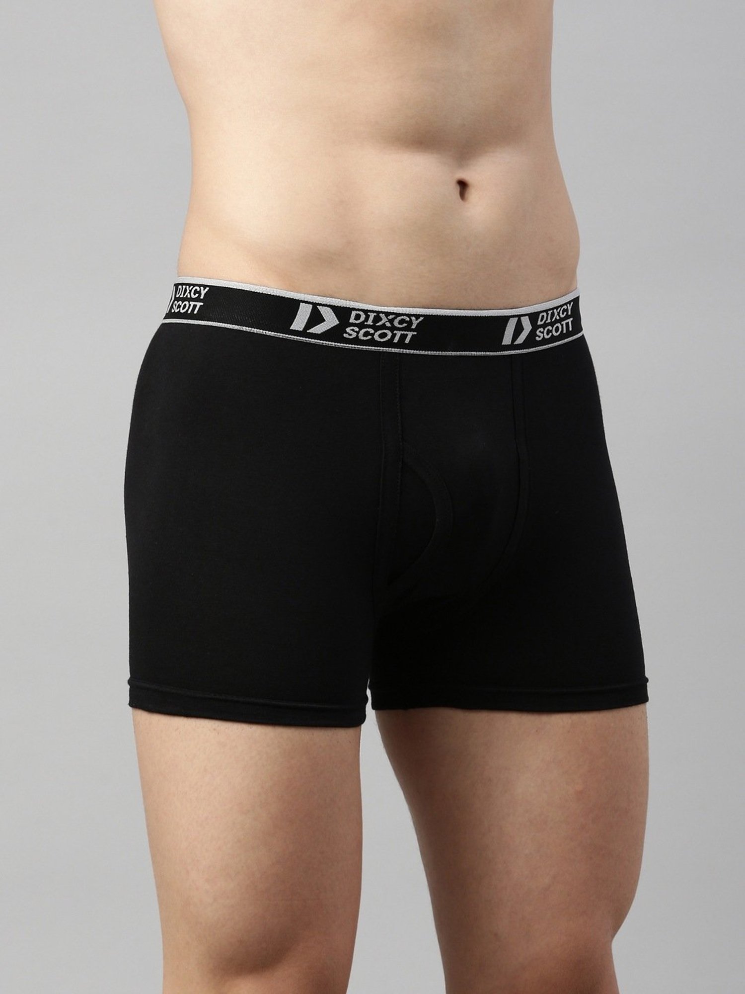 Dixcy Scott Originals Black Cotton Regular Fit Trunks