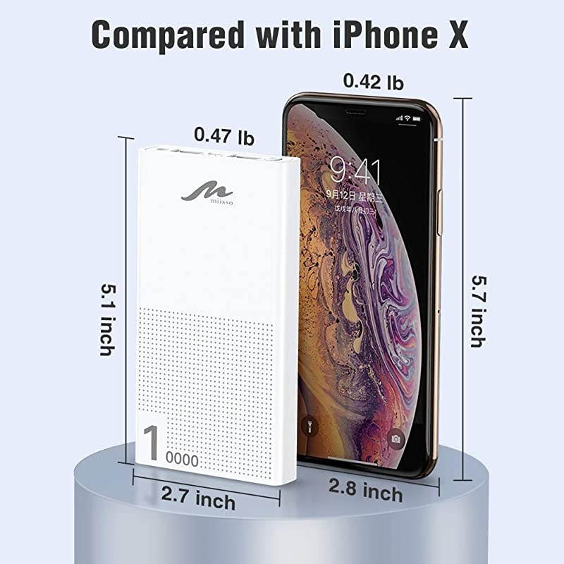 Portable Battery Charger for Cell Phone 10000mAh Power Bank 5V 21A Battery for Heated Vest Cell Phone Battery Pack Compatible with iPhone 66s78XXSXR iPad and Other Smart Devices