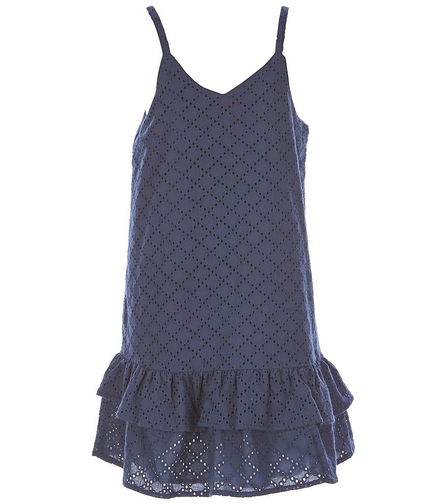 Angie Big Girls 7-14 Stripe Ruffle-Hem Maxi Dress