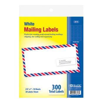 Bazic 3818-24 1 in. x 2 .62 in. White Address Labels- Pack of 24