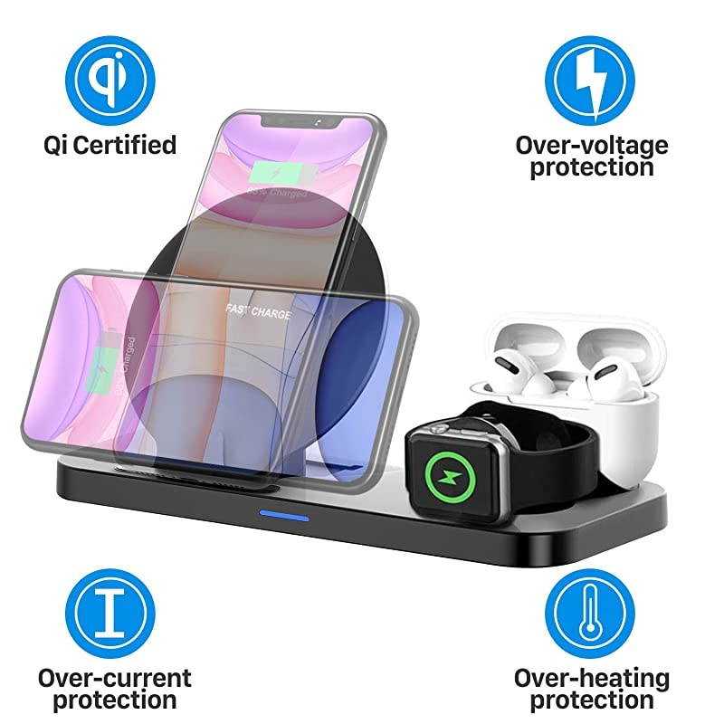 Charger Stand 3 in 1 Upgraded Charger Station for Apple Watch 12345 AirPods iPhone 1111pro11pro MaxXXSXRXS Max88 Plus Charging Dock Station for Other QiEnable Phone