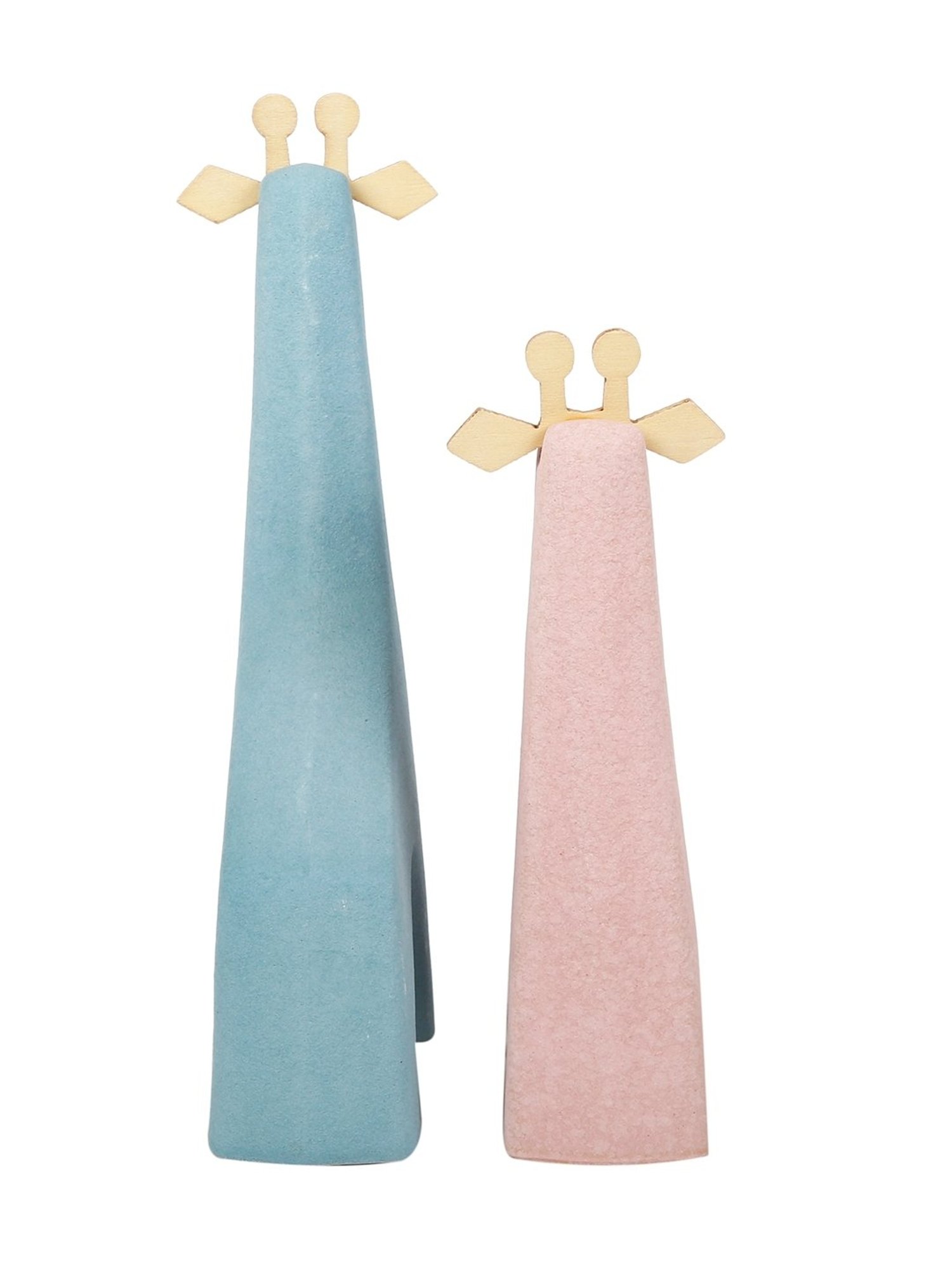 Tayhaa Blue & Lilac Polyresin Colourful Giraffes - Set of 2