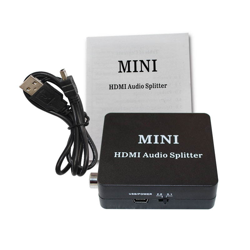 HDMI Audio Splitter Adapter 1080P HDMI Input aduio Splitter converter Adapter to hdmi audio with SPDIF+R/L Output Audio Video HDMI Converter