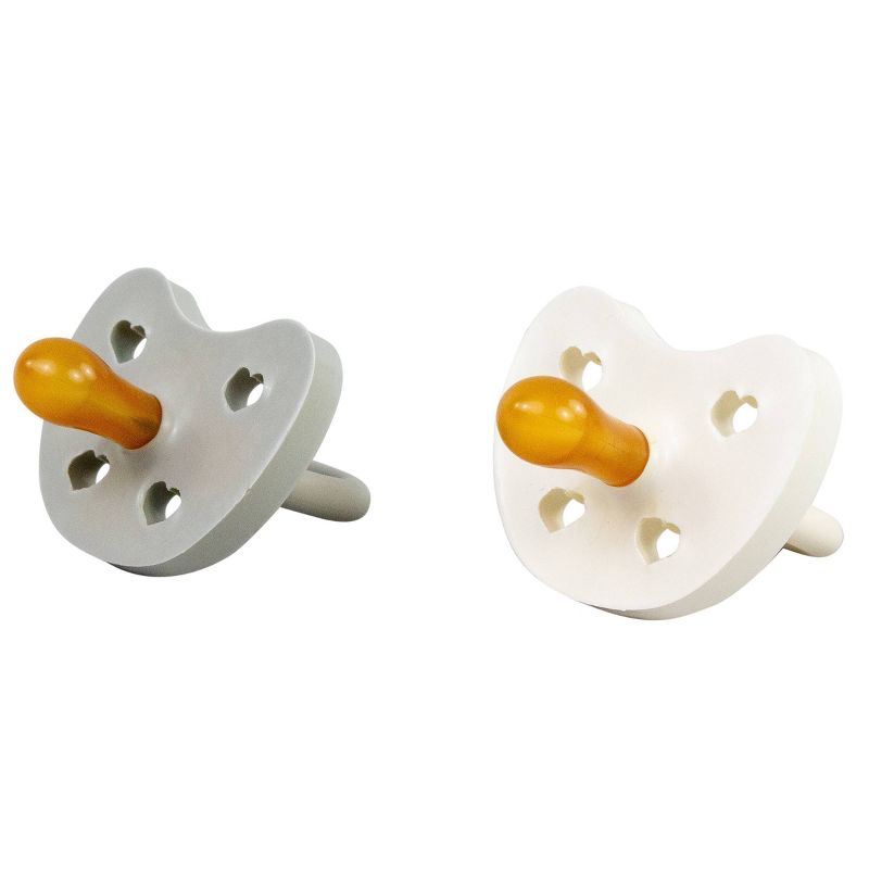 Bebe au Lait Natural 2 pk Rubber Pacifier - Gray - 0-3 Months