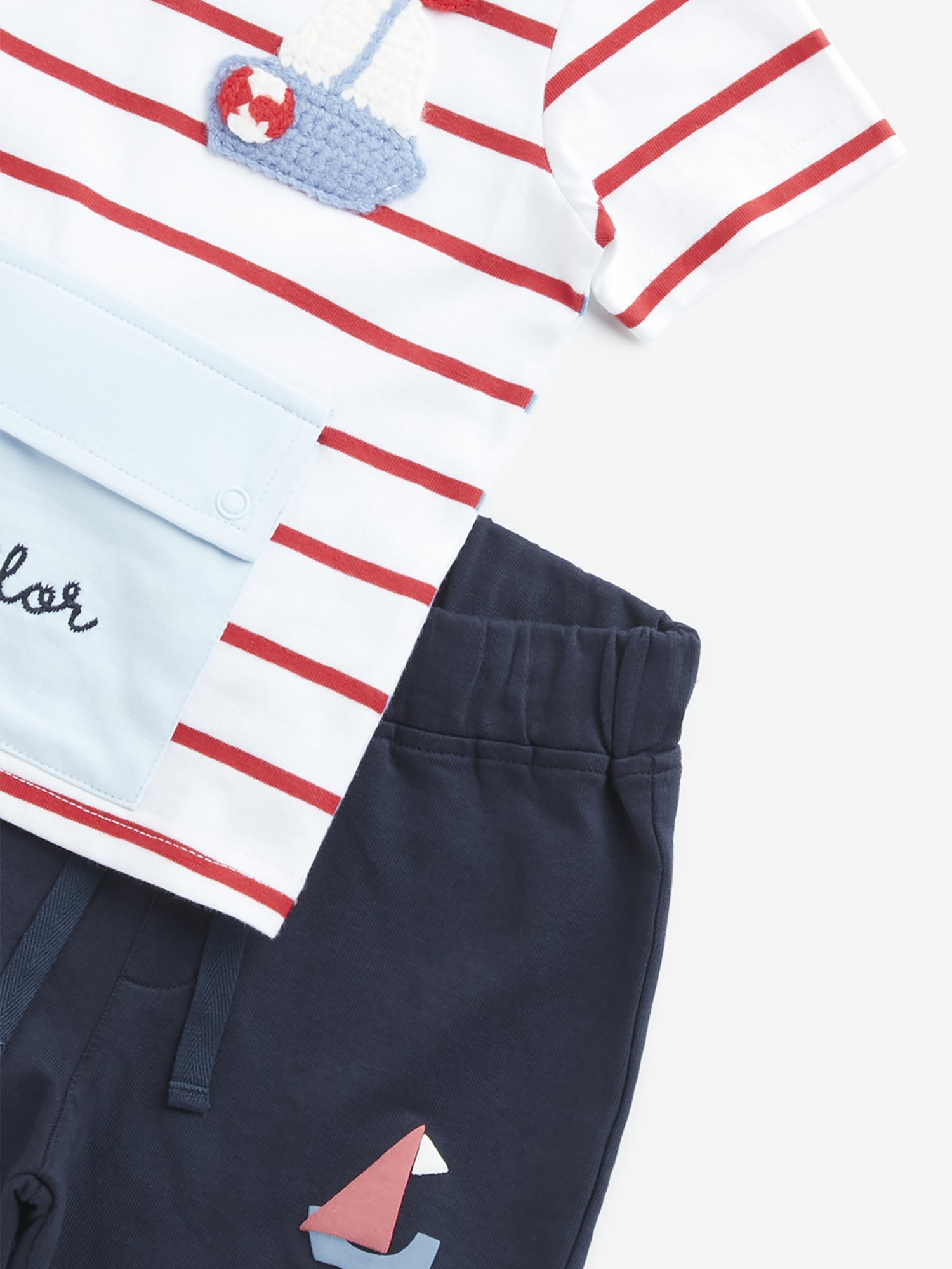 HOP Baby by Westside Multicolour Striped Cotton T-Shirt and Shorts Set