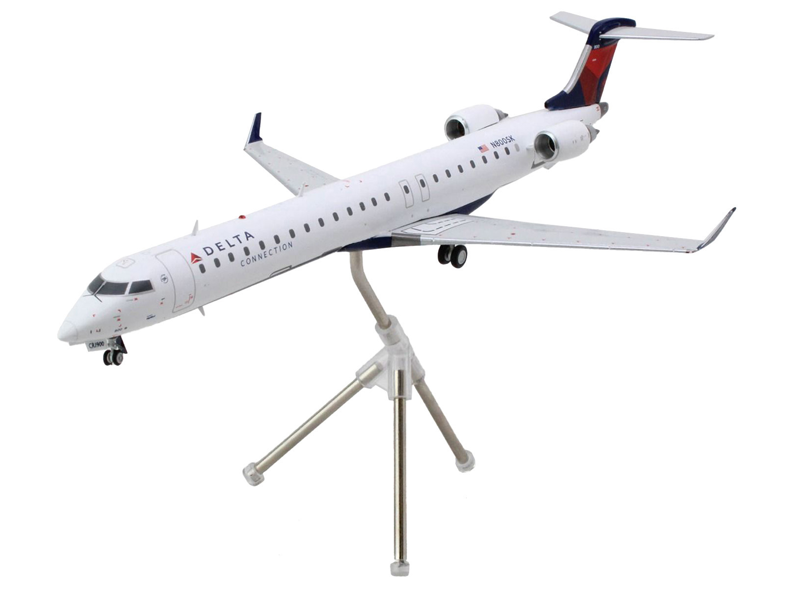 Bombardier CRJ900 Commercial Aircraft "Delta Air Lines - Delta Connection" (N800SK) White with Blue and Red Tail "Gemini 200" Series 1/200 Diecast Model Airplane by GeminiJets