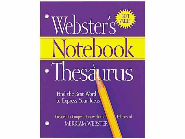 Merriam Webster FSP0573 Notebook Thesaurus, Three-Hole Punched, Paperback, 80 Pages