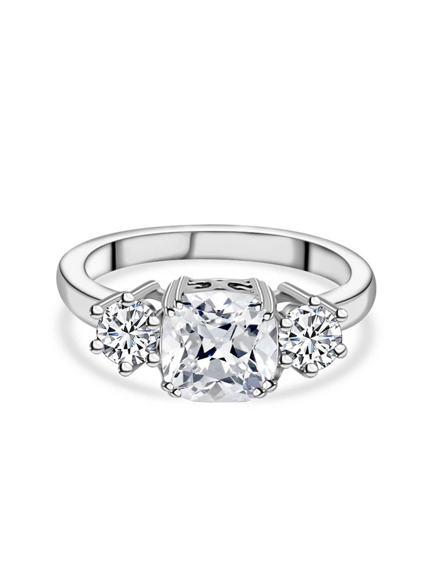 Ornate Jewels 925 Silver 2 Carat AD Meghan Markle Ring for Women & Girls