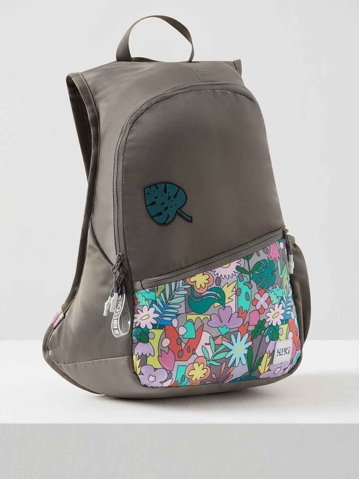 Wiki Back to School Brown Polyester Printed Backpack - 22 Ltrs