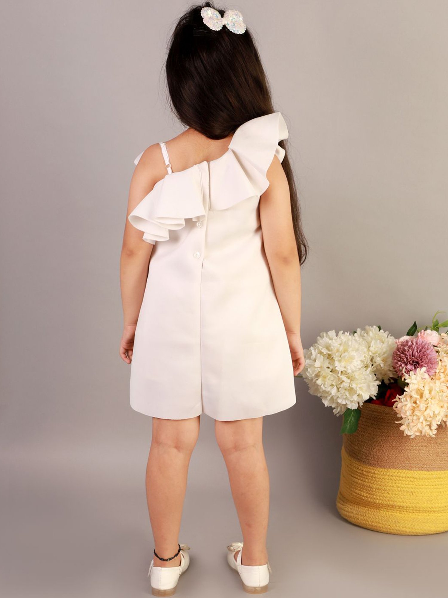 KidsDew White Straight Fit Dress
