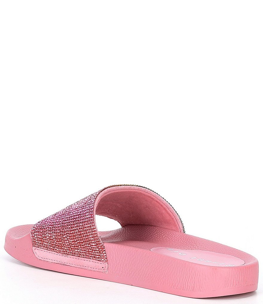 Gianni Bini Fyffer Rainbow Rhinestone Embellished Pool Slides