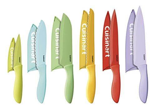 Cuisinart  C55-12PCER1  12pc Ceramic Coated Color Knife Set with Blade Guards