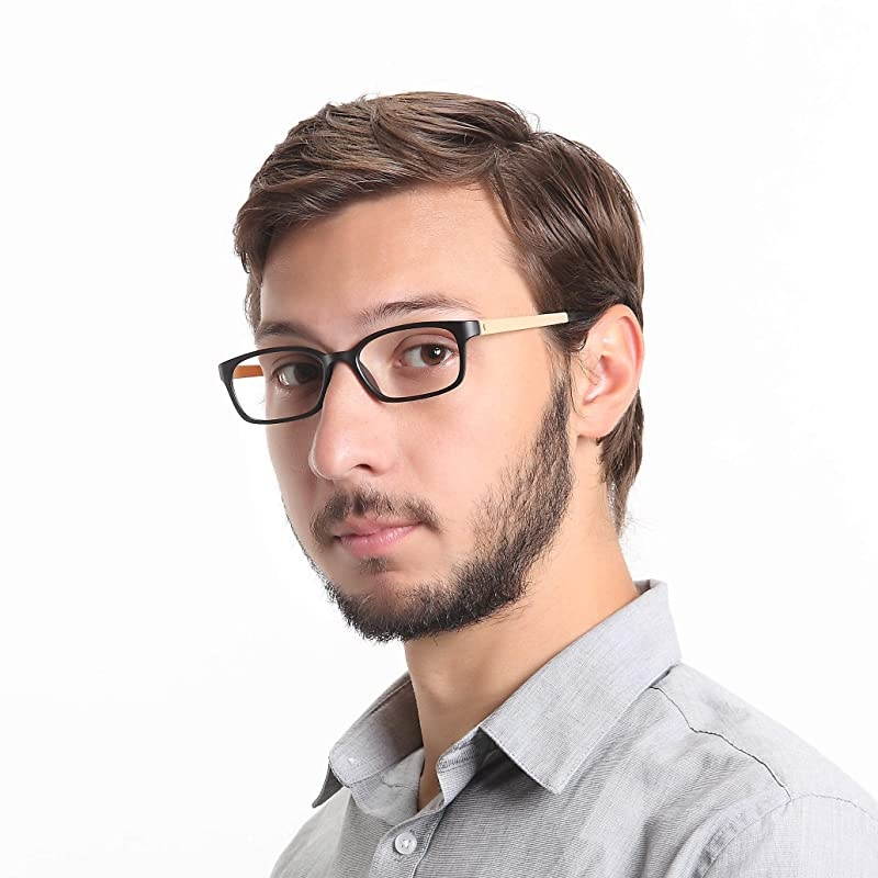 Blue Light Blocking Glasses Anti Eyestrain Computer ReadingGamingTV Glasses for Women and Men Anti Glare BlackYellow 025 Magnification