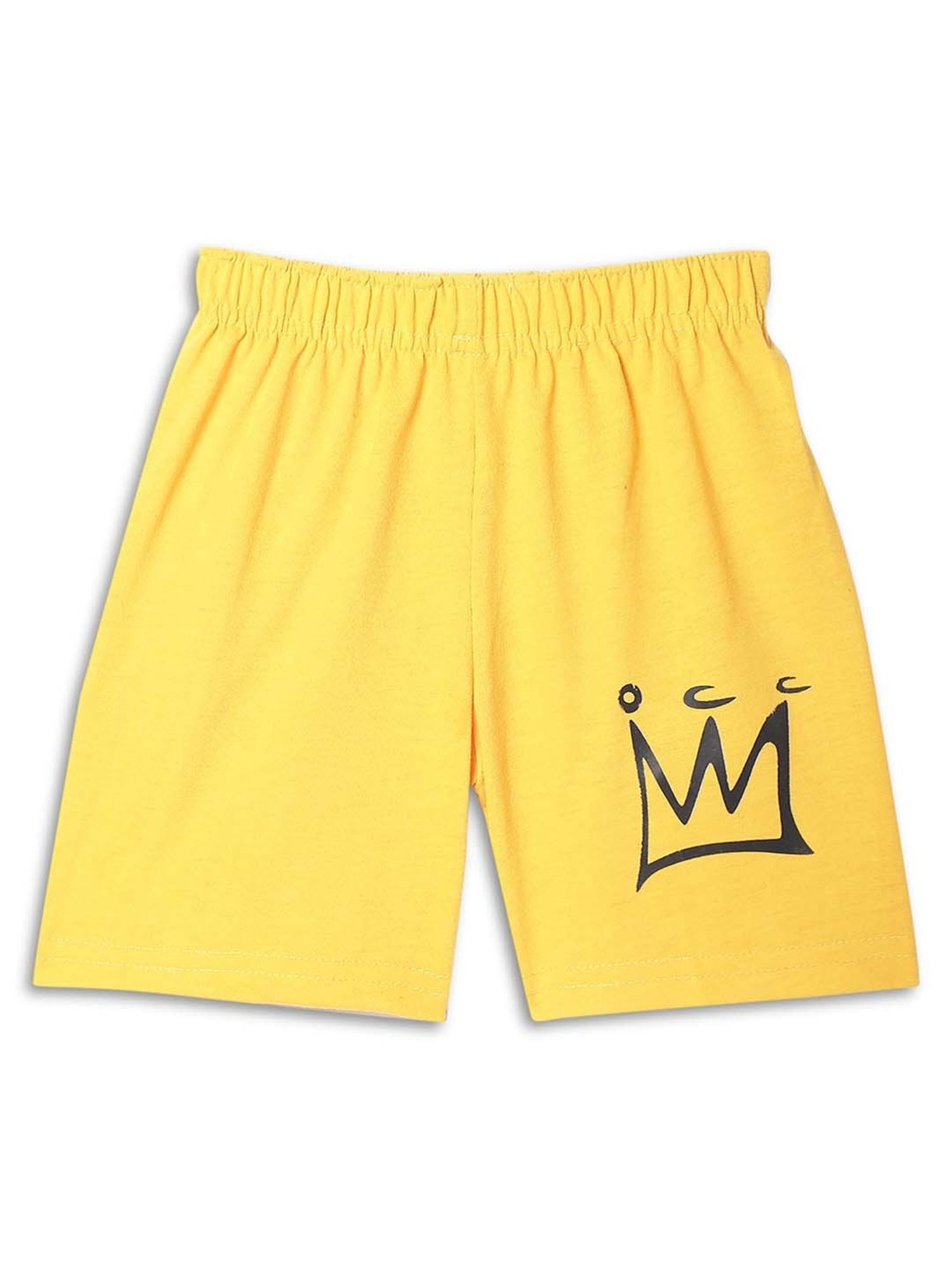 Vimal Jonney Kids Yellow & Green Printed Shorts (Pack of 2)